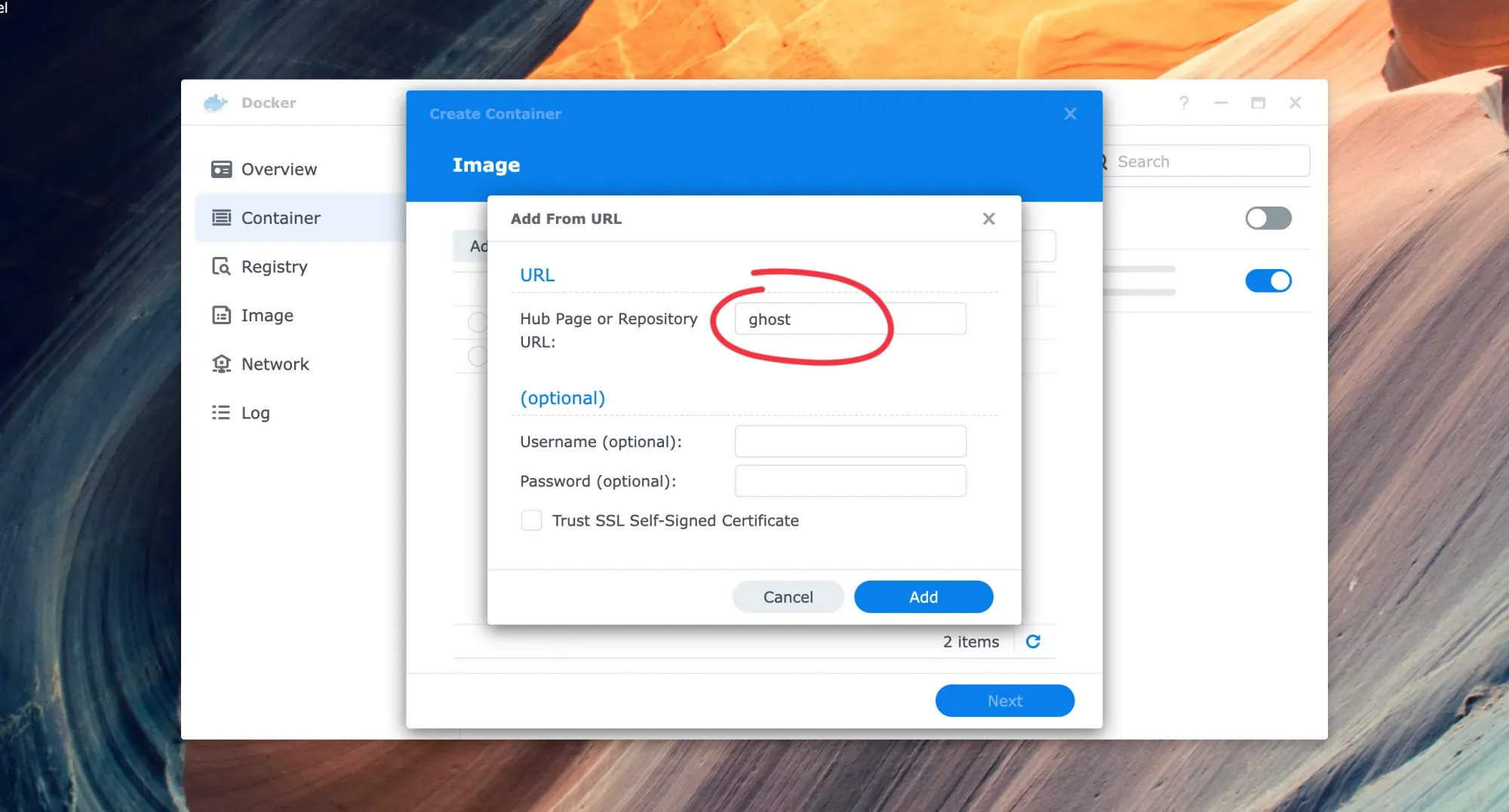 Install Ghost blogging platform and MySQL on Synology NAS